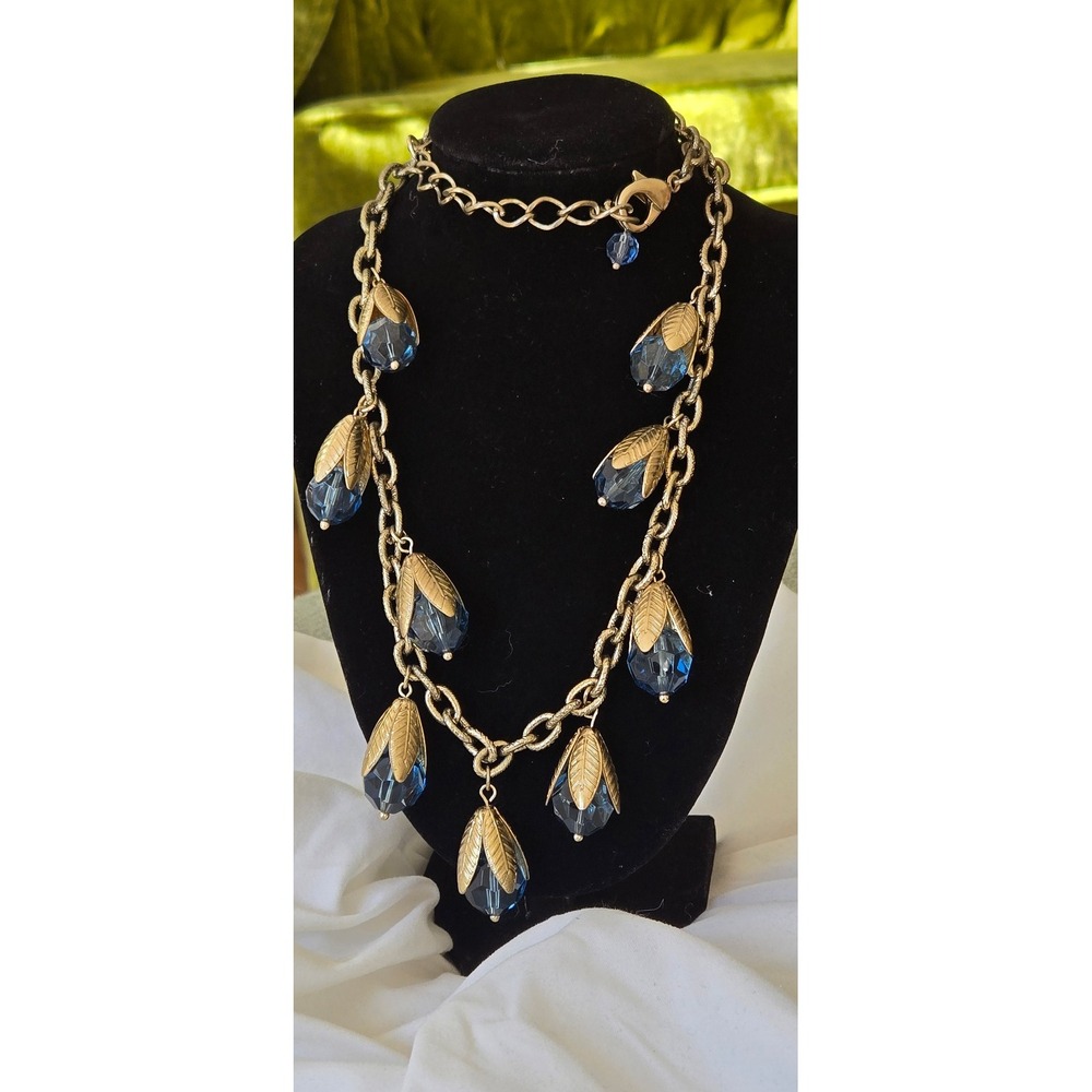 Vintage Plunder Jewelry Retired Necklace Blue Bells